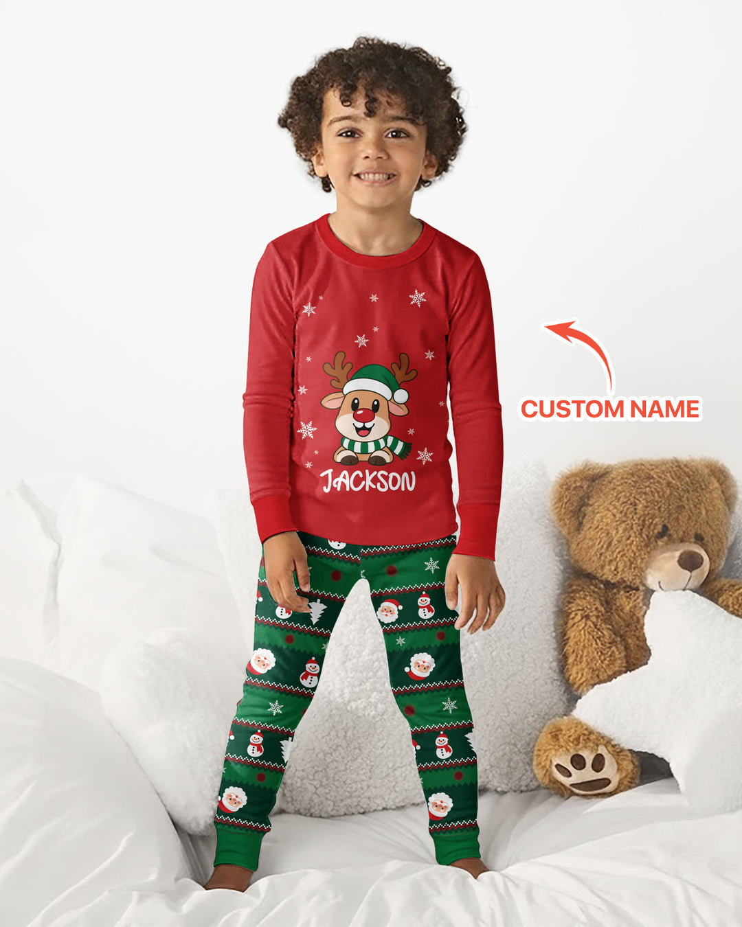 Merry Reindeer Bamboo Two Piece Long Sleeve Pajama Set