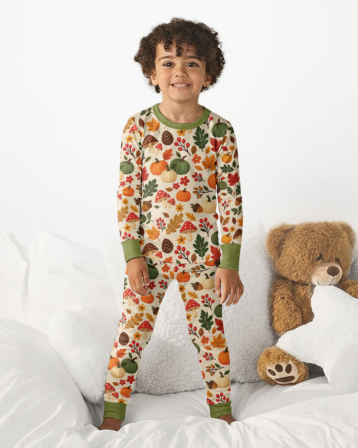 Cozy Forest Fall Bamboo Two Piece Long Sleeve Pajama Set