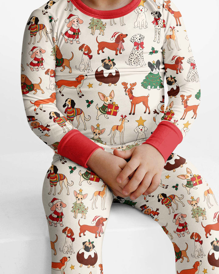 Santa Paws Parade Bamboo Two Piece Long Sleeve Pajama Set