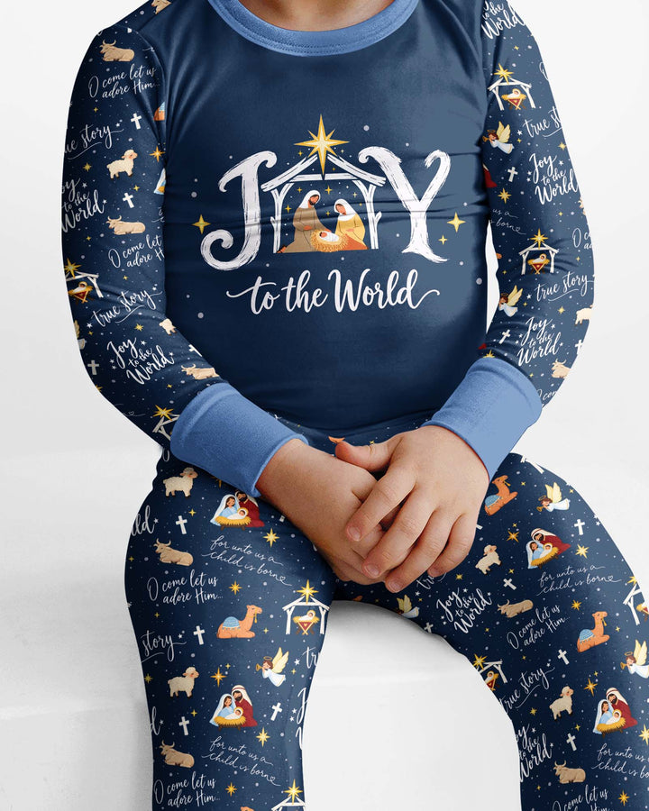 Joy To The World Bamboo Two Piece Long Sleeve Pajama Set