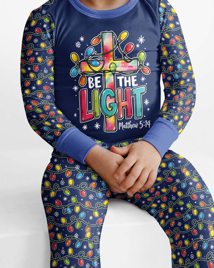 Christian Cross Be The Light Bamboo Two Piece Long Sleeve Pajama Set