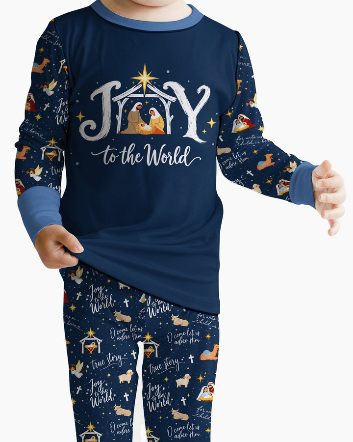 Joy To The World Bamboo Two Piece Long Sleeve Pajama Set