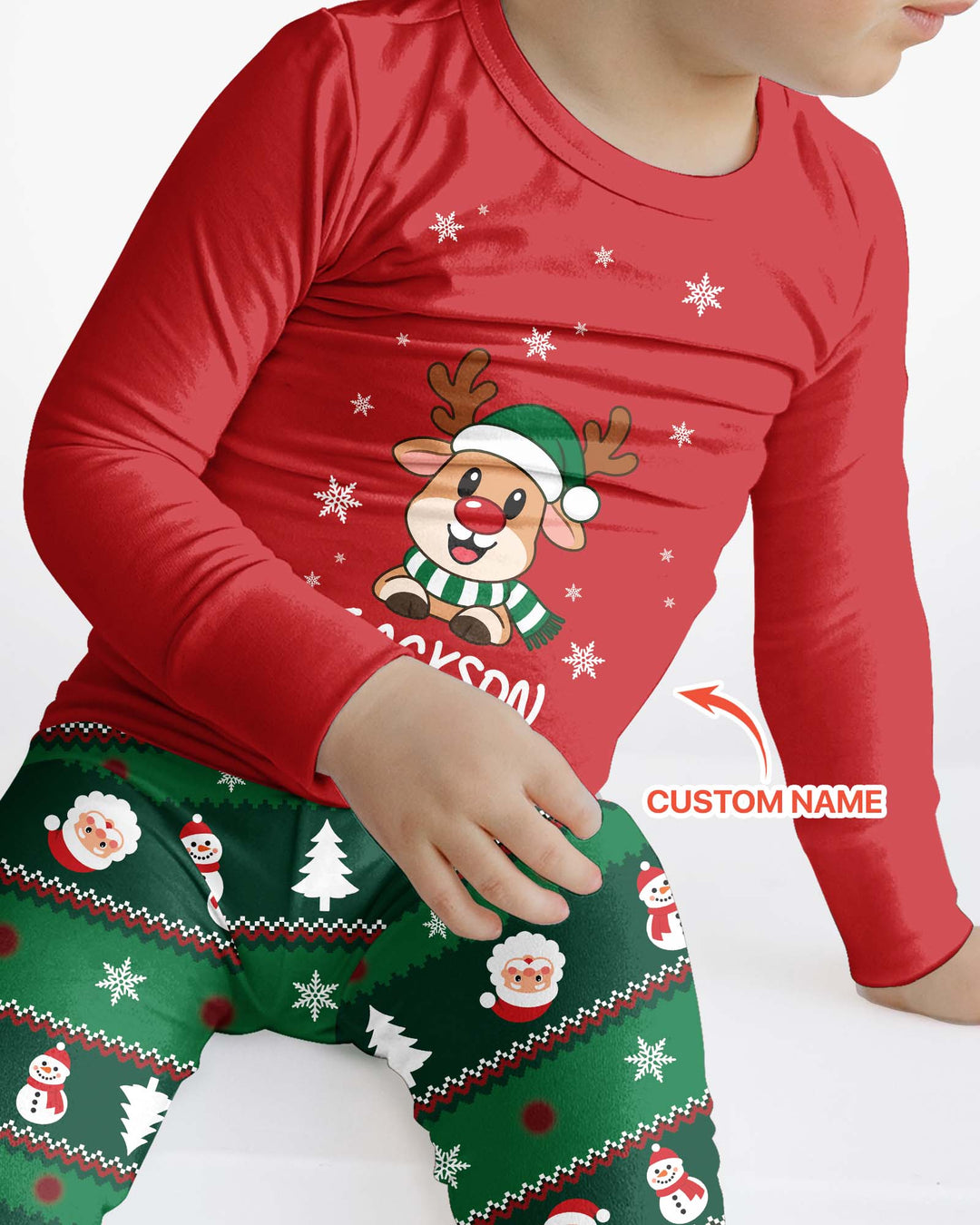 Merry Reindeer Bamboo Two Piece Long Sleeve Pajama Set