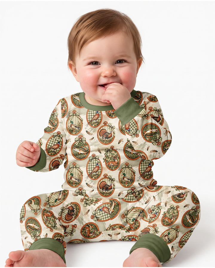 It's Hunting Season Vintage Bamboo Two Piece Long Sleeve Pajama Set