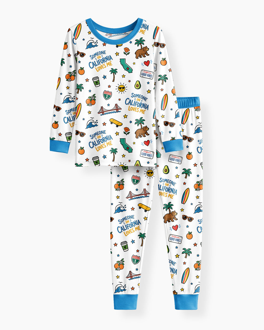 Someone in California Loves Me Bamboo Two Piece Long Sleeve Pajama Set (P)
