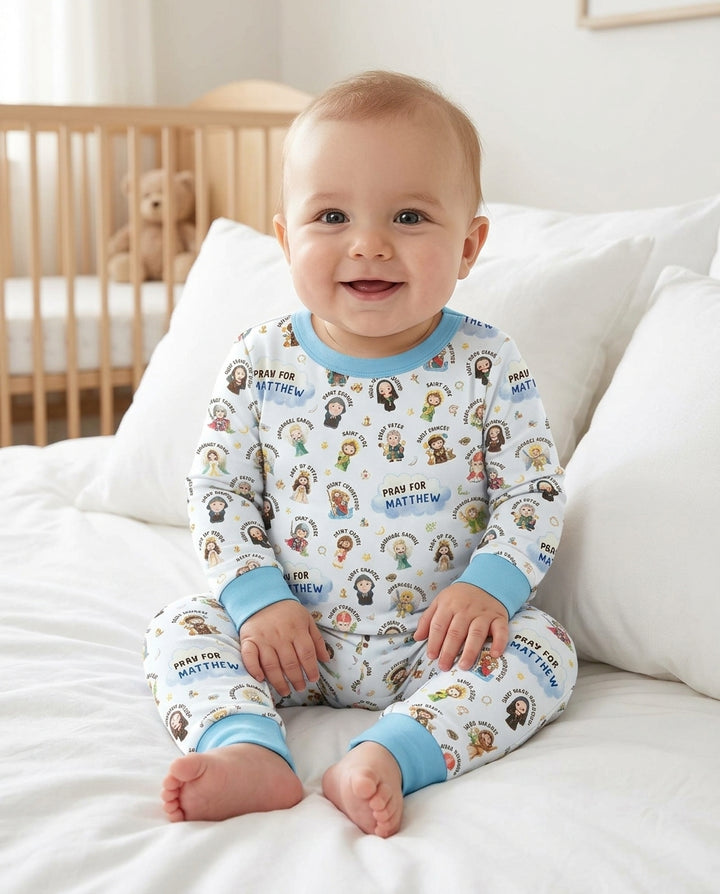 Catholic All Saints Bamboo Two Piece Long Sleeve Pajama Set