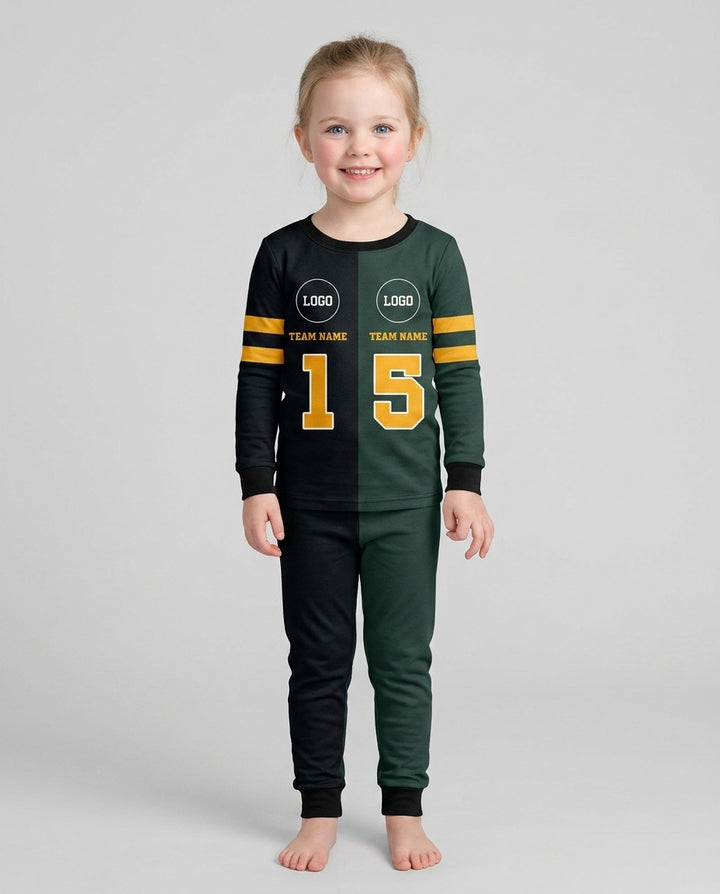 Football Rivalry Family Personalized Bamboo Two Piece Long Sleeve Pajama Set