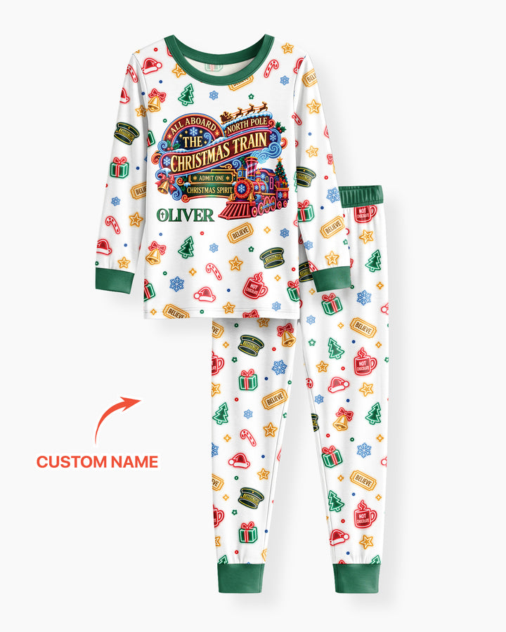 Christmas Spirit Express Bamboo Two Piece Long Sleeve Pajama Set