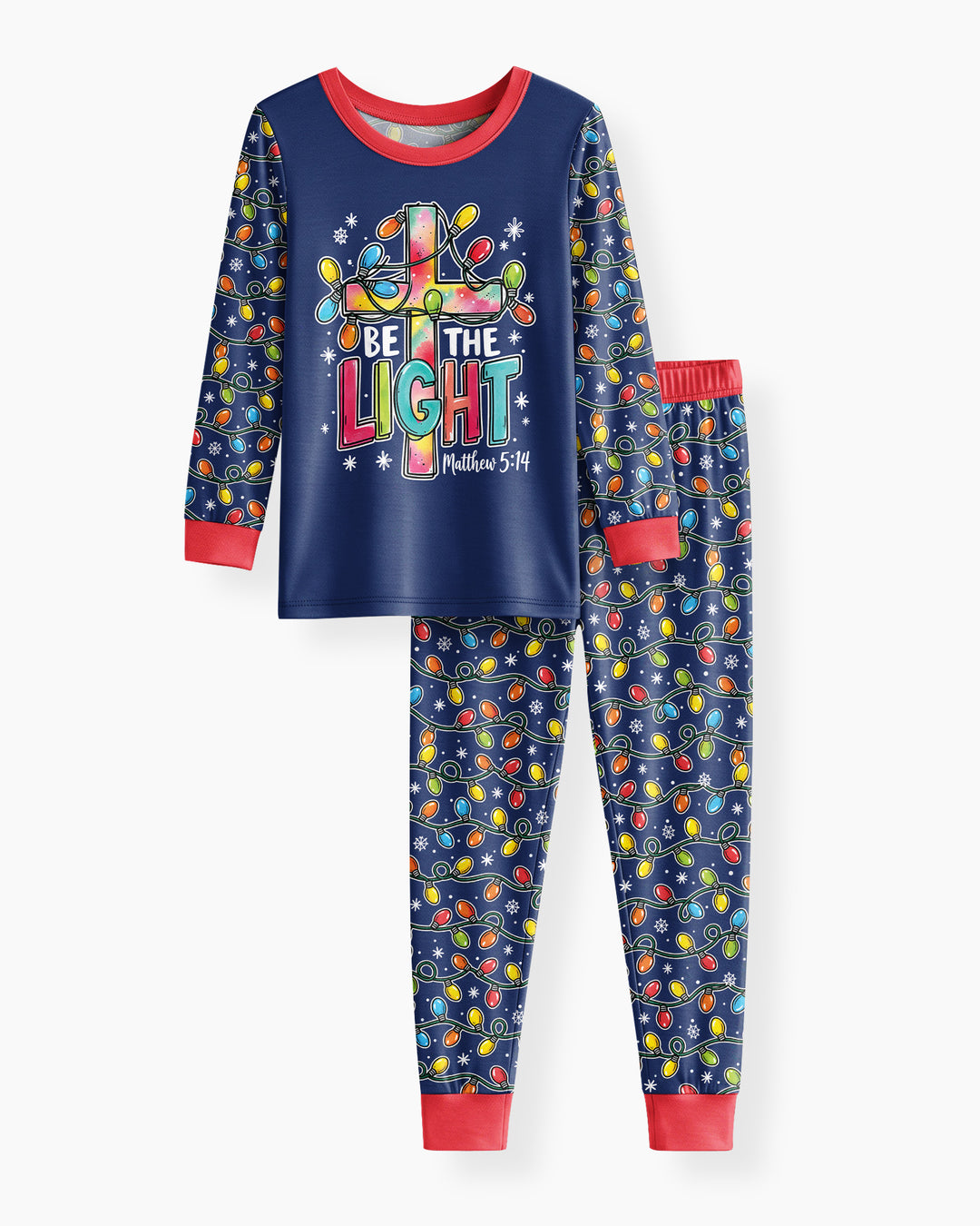 Christian Cross Be The Light Bamboo Two Piece Long Sleeve Pajama Set