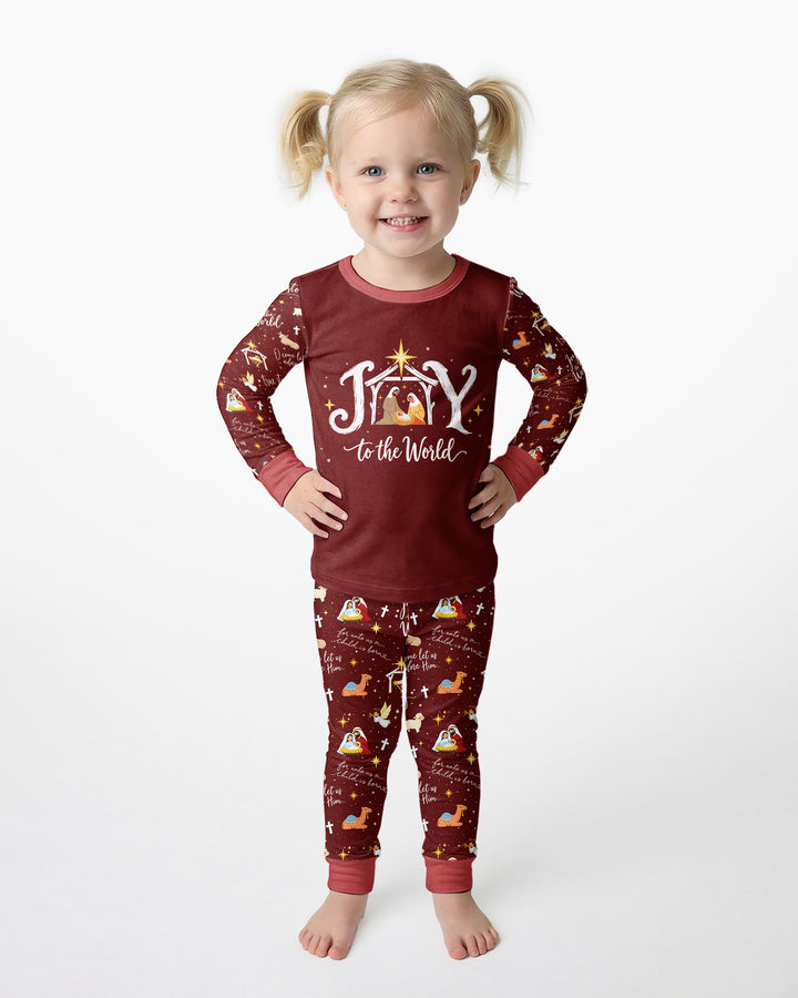 Joy To The World Bamboo Two Piece Long Sleeve Pajama Set