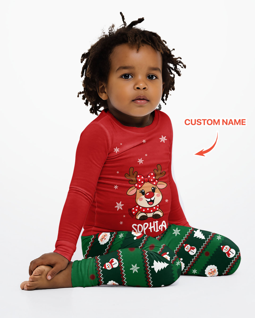 Merry Reindeer Bamboo Two Piece Long Sleeve Pajama Set