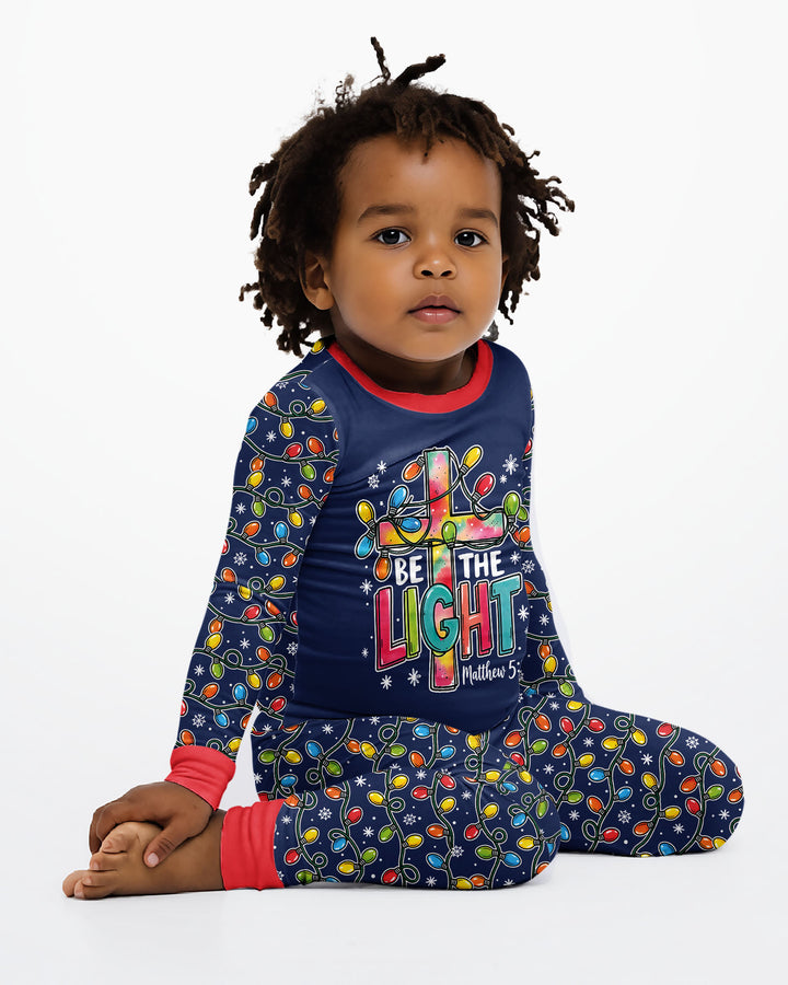 Christian Cross Be The Light Bamboo Two Piece Long Sleeve Pajama Set