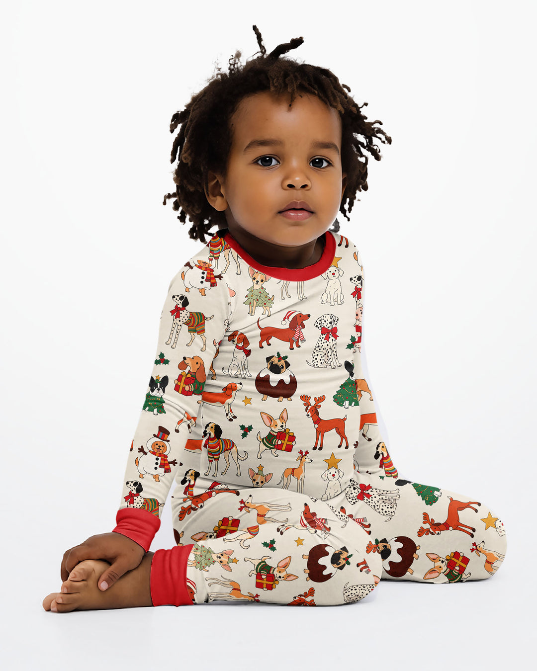 Santa Paws Parade Bamboo Two Piece Long Sleeve Pajama Set