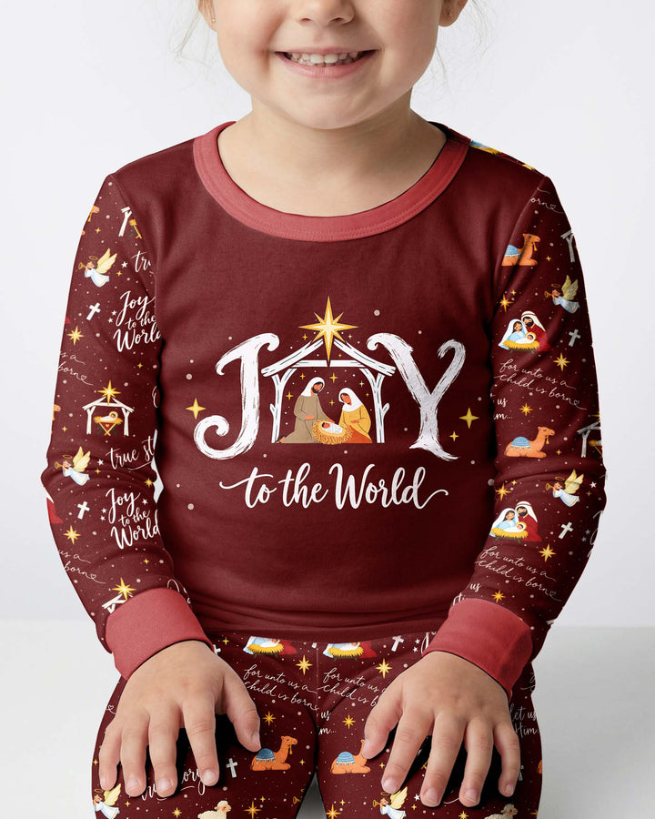 Joy To The World Bamboo Two Piece Long Sleeve Pajama Set