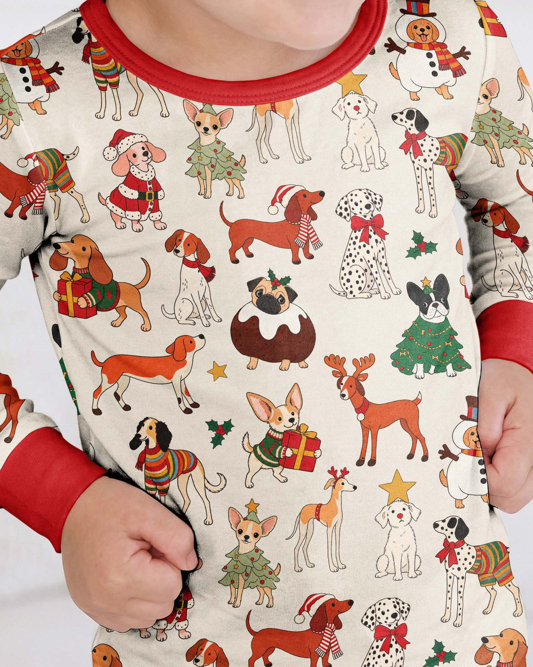 Santa Paws Parade Bamboo Two Piece Long Sleeve Pajama Set