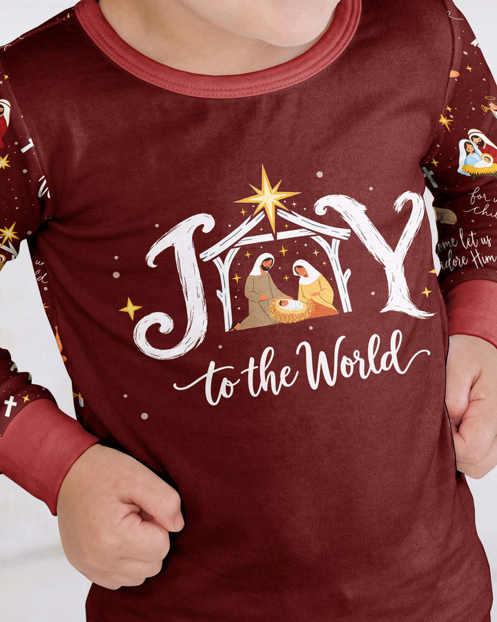 Joy To The World Bamboo Two Piece Long Sleeve Pajama Set