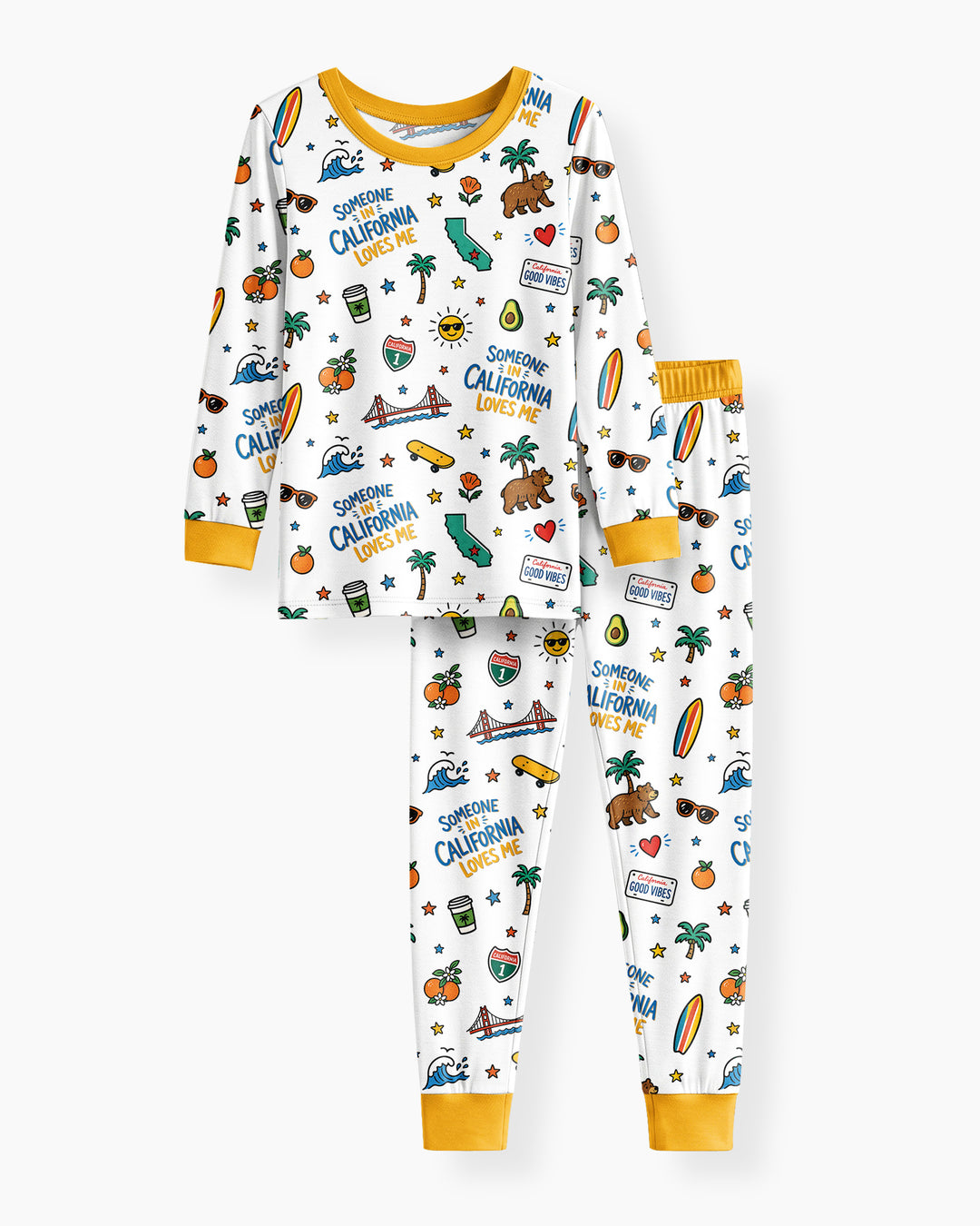 Someone in California Loves Me Bamboo Two Piece Long Sleeve Pajama Set (P)