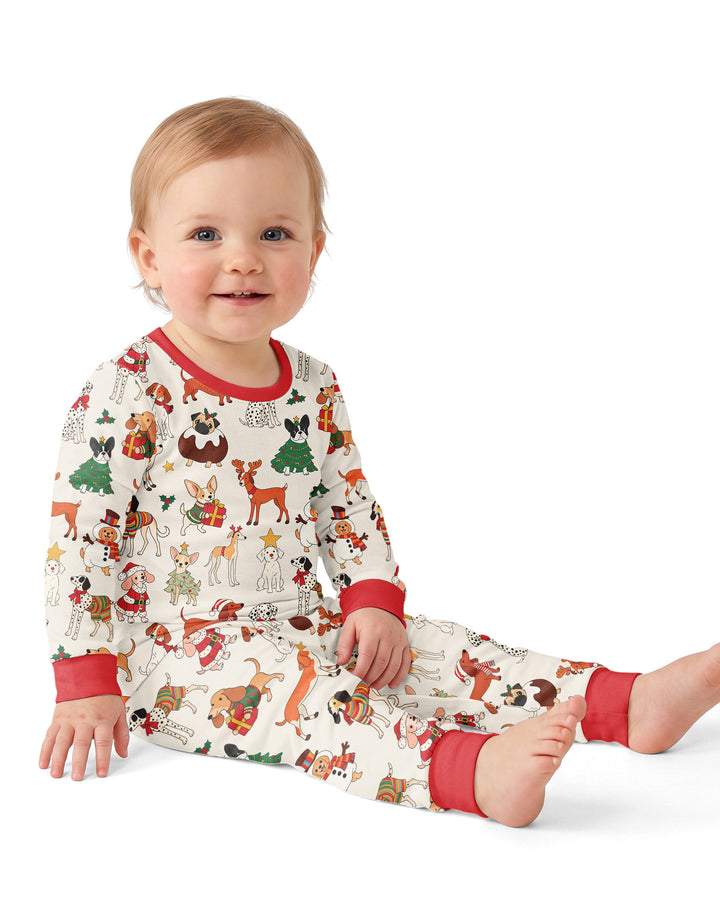 Santa Paws Parade Bamboo Two Piece Long Sleeve Pajama Set