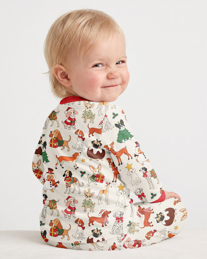 Santa Paws Parade Bamboo Two Piece Long Sleeve Pajama Set
