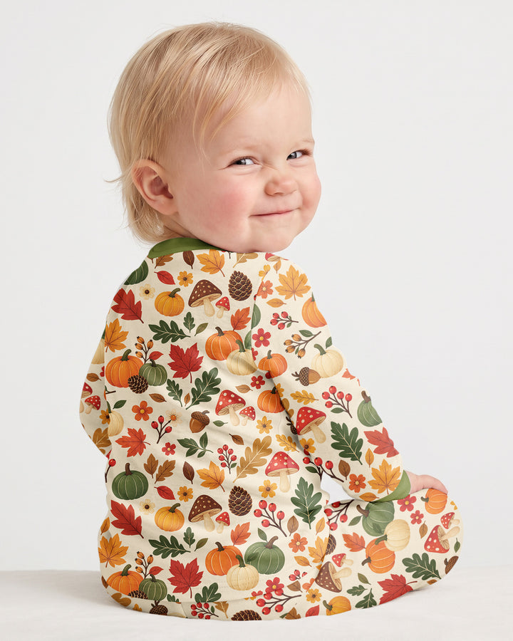 Cozy Forest Fall Bamboo Two Piece Long Sleeve Pajama Set