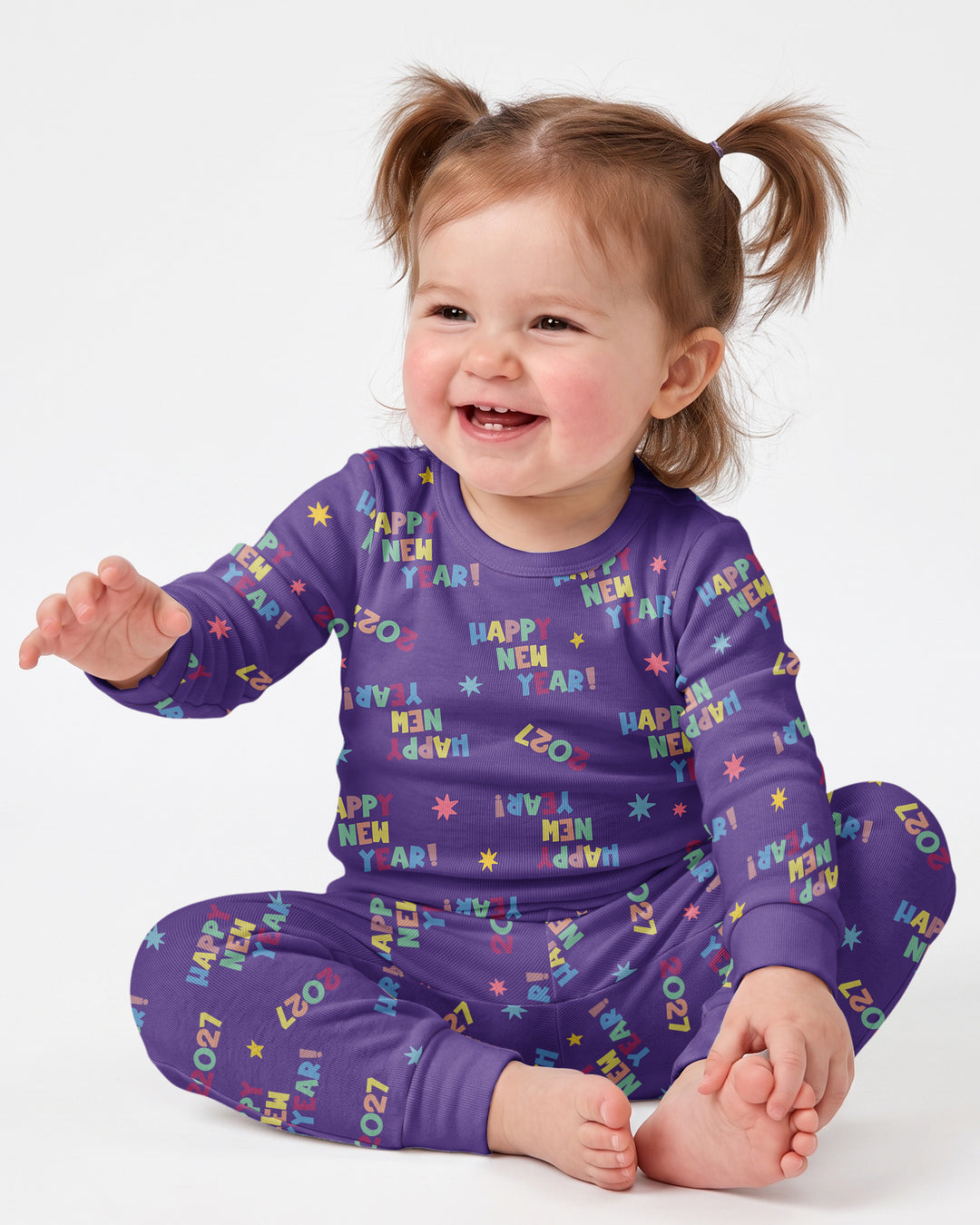 Retro Happy New Year 2027 Bamboo Two Piece Long Sleeve Pajama Set