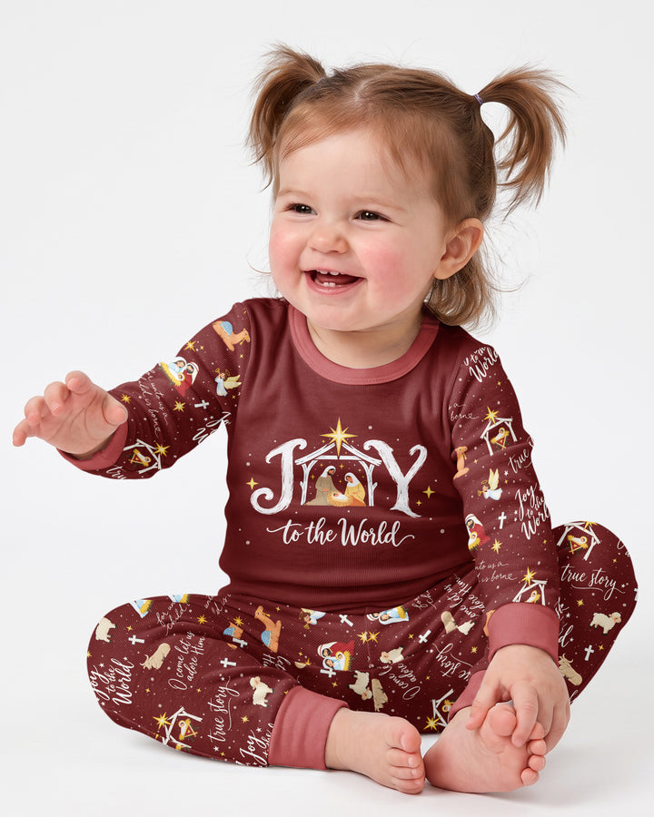 Joy To The World Bamboo Two Piece Long Sleeve Pajama Set
