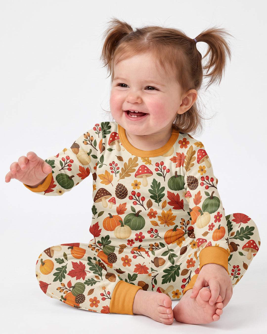 Cozy Forest Fall Bamboo Two Piece Long Sleeve Pajama Set