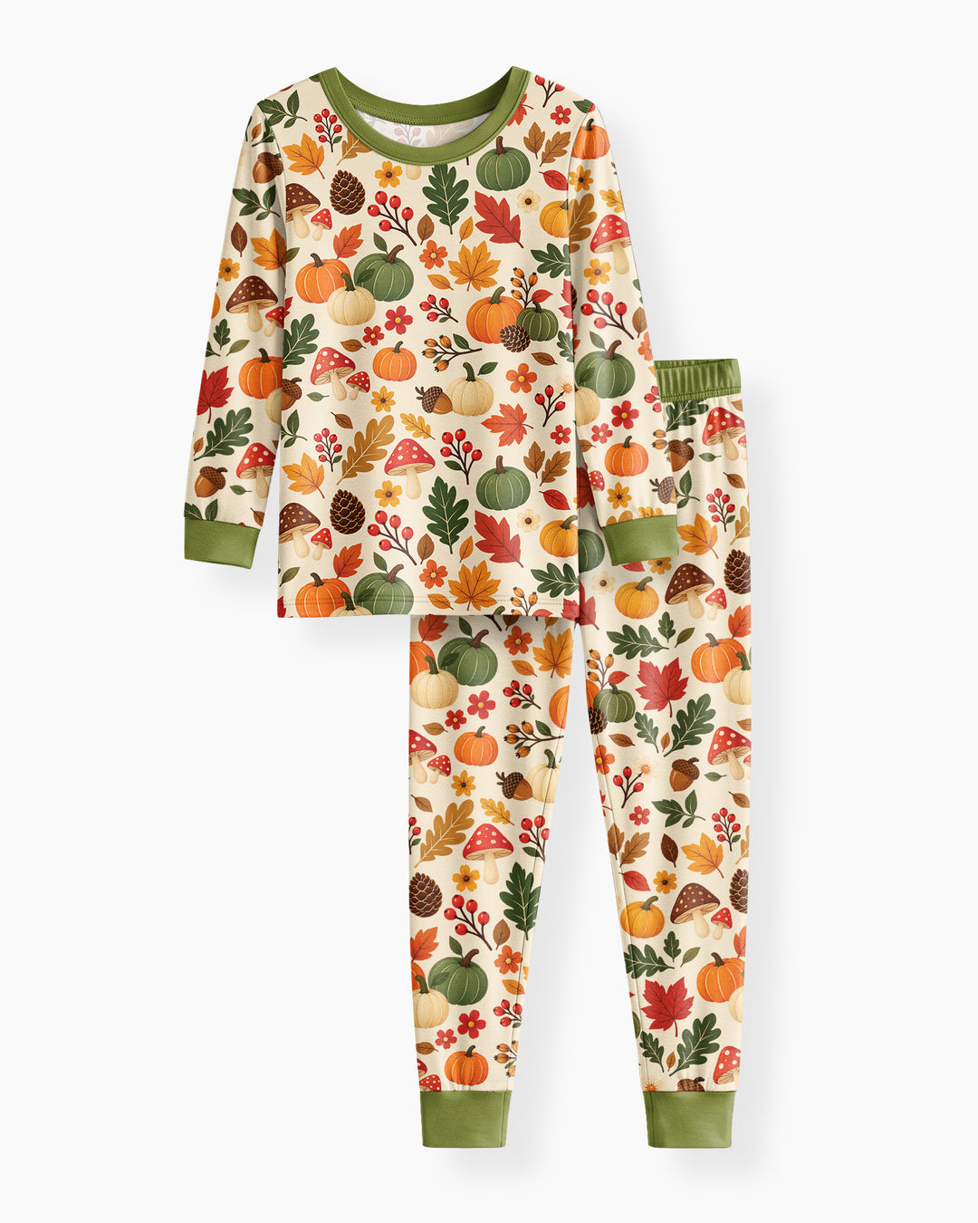 Cozy Forest Fall Bamboo Two Piece Long Sleeve Pajama Set
