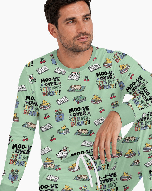 Moove Over Its My Diary Bamboo Men Pajama Set