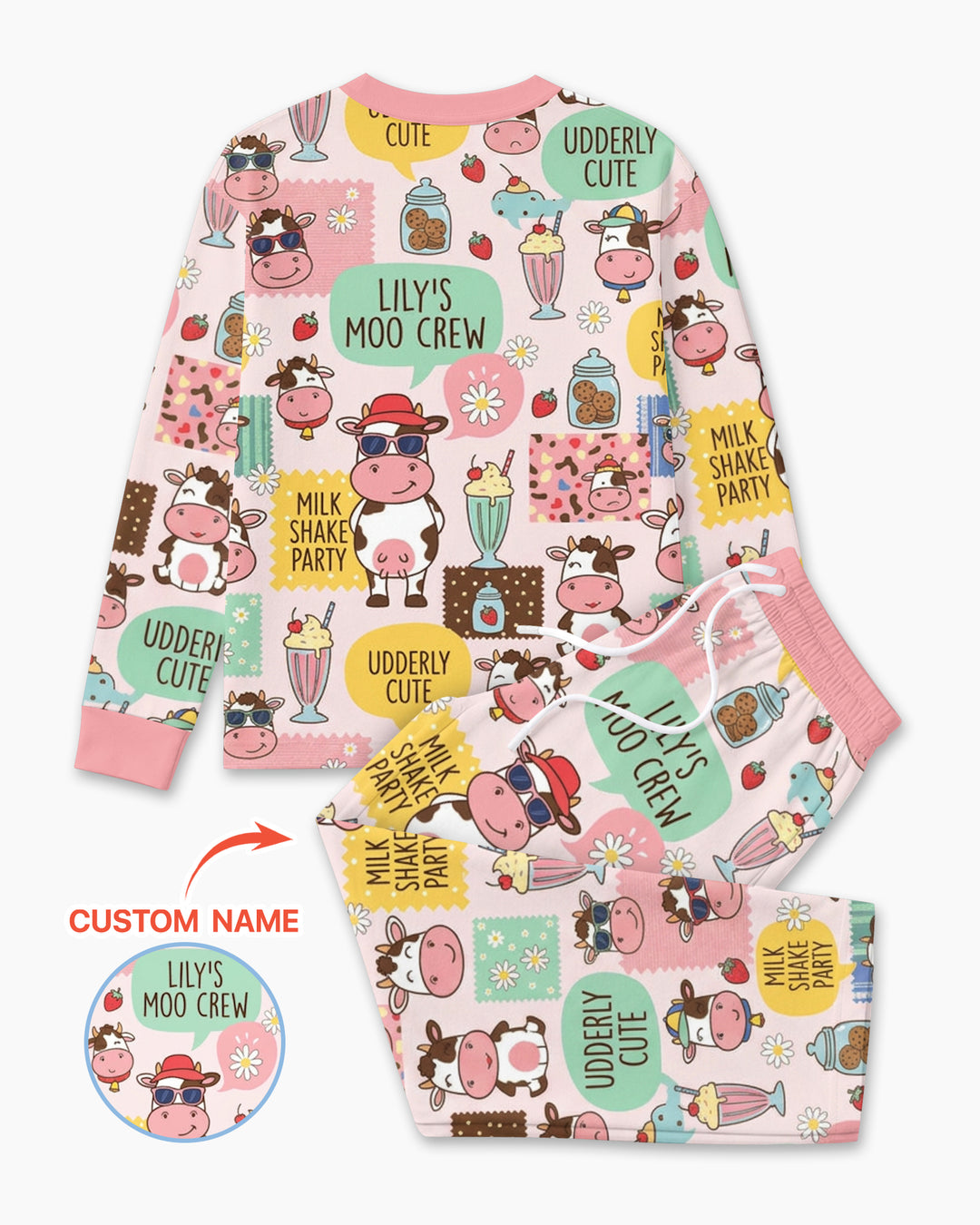 Custom Name The Milkshake Secret Society Bamboo Men Pajama Set
