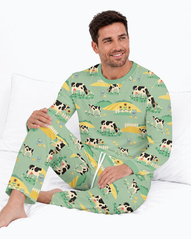 Pasture Sunlit Waltz Bamboo Men Pajama Set