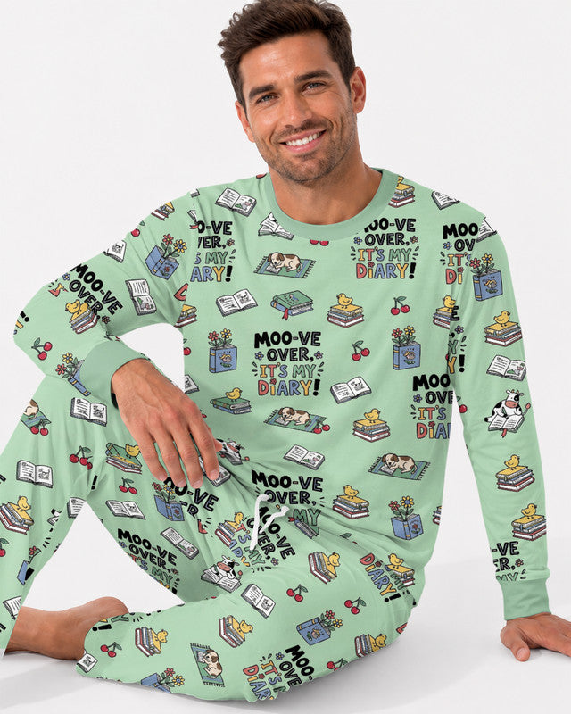 Moove Over Its My Diary Bamboo Men Pajama Set