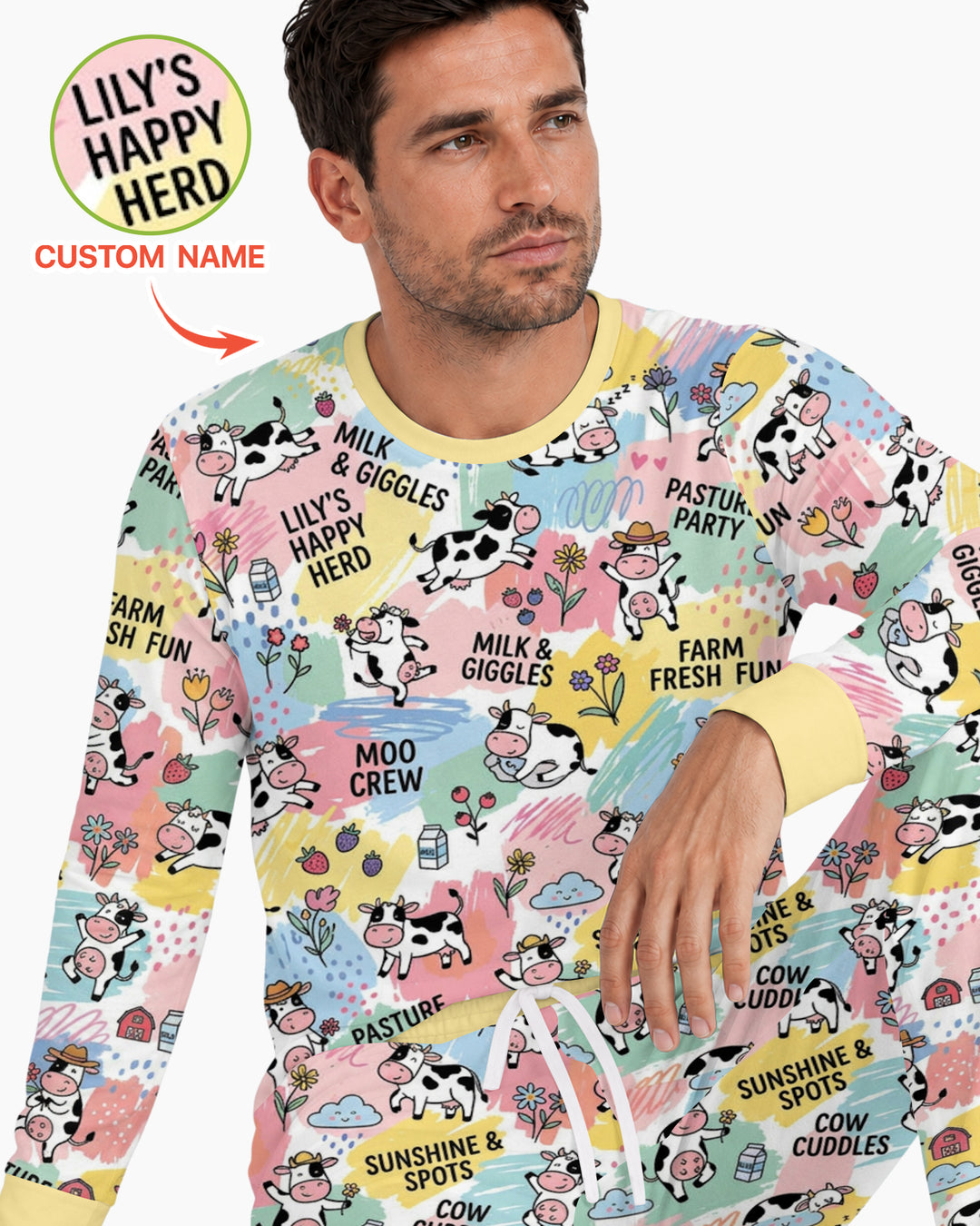 Custom Name Can’t Keep Us In The Barn Bamboo Men Pajama Set