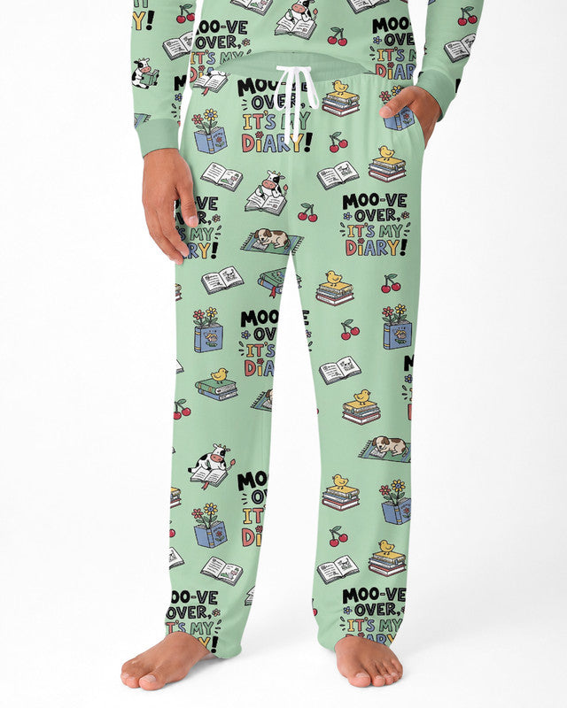 Moove Over Its My Diary Bamboo Men Pajama Set