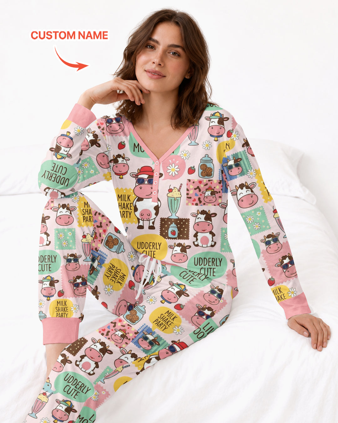 Custom Name The Milkshake Secret Society Bamboo Women Pajama Set
