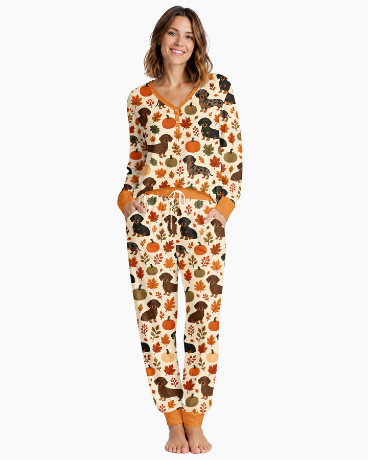 Short Legs Big Autumn Bamboo Women Pajama Set