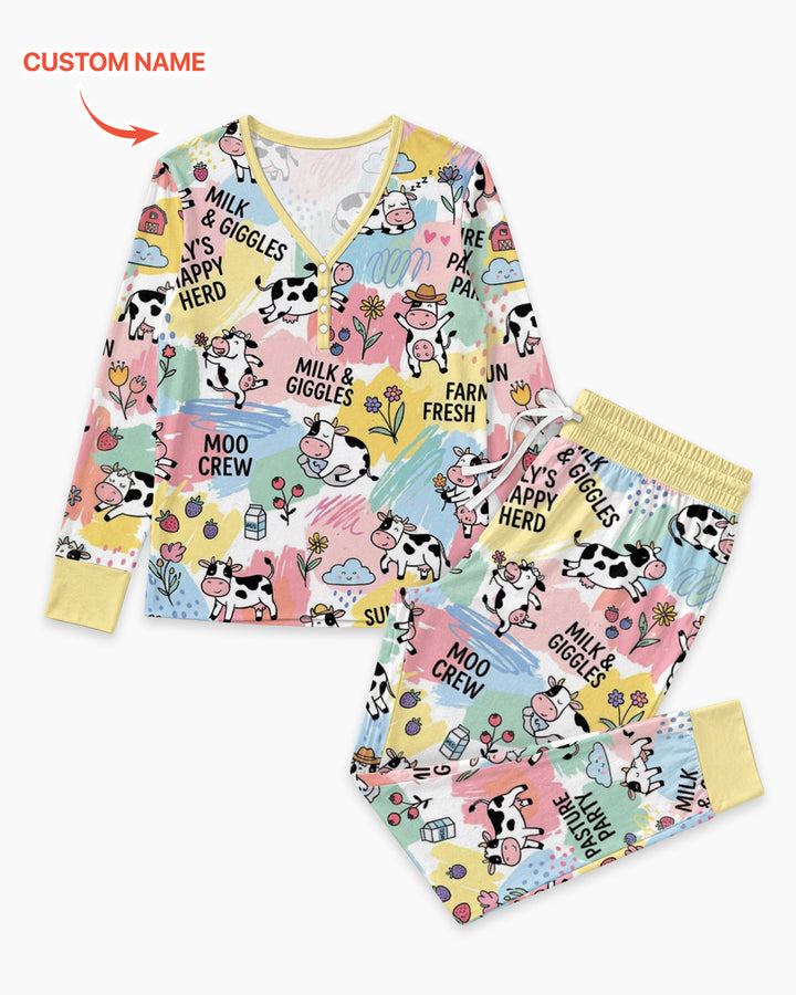 Custom Name Can’t Keep Us In The Barn Bamboo Women Pajama Set