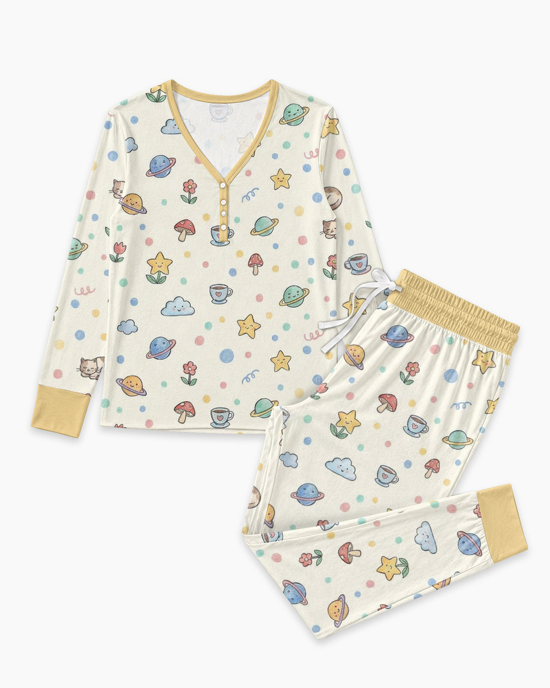 Lazy Cats Universe Bamboo Women Pajama Set