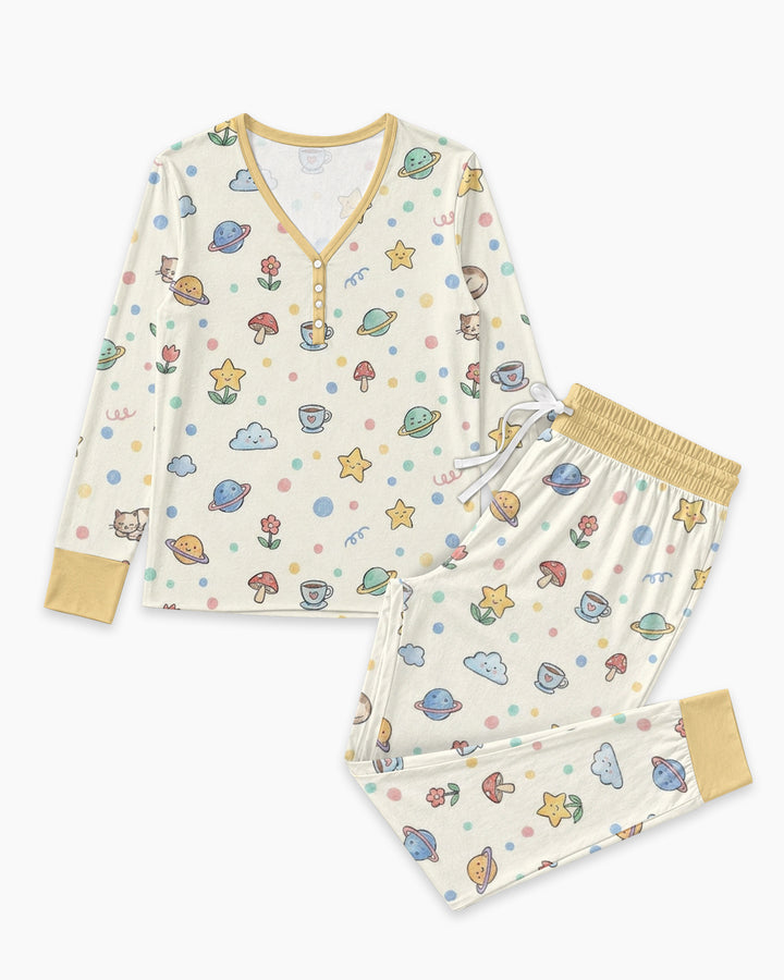 Lazy Cats Universe Bamboo Women Pajama Set