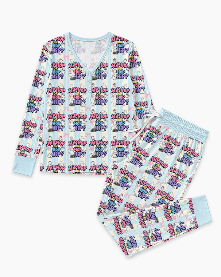 Boombox Bunny Bamboo Women Pajama Set