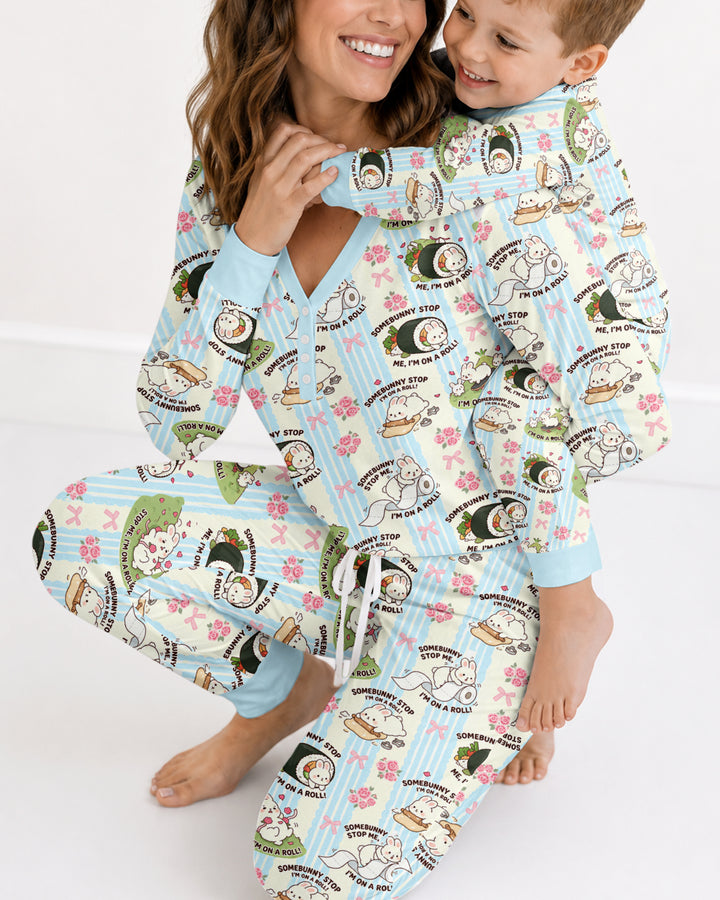 Bunny On A Roll Bamboo Women Pajama Set