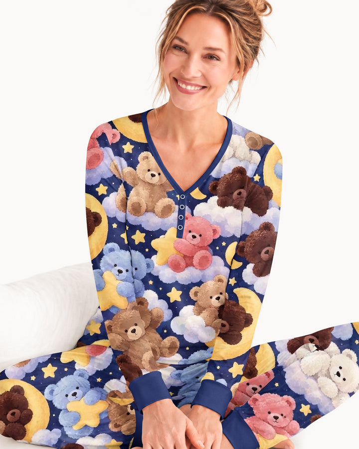 No Gravity Teddy Snooze Bamboo Women Pajama Set