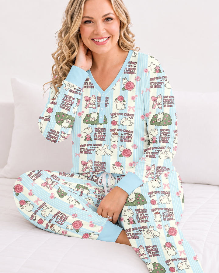 Hop Into Chaos Bamboo Women Pajama Set