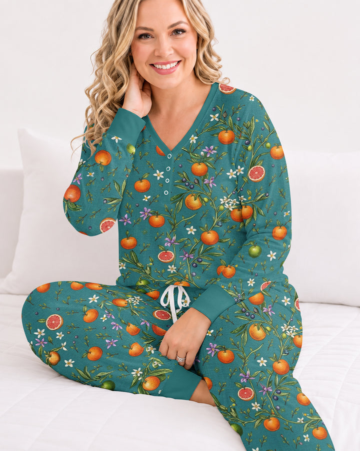 Fresh Citrus Breeze Bamboo Women Pajama Set