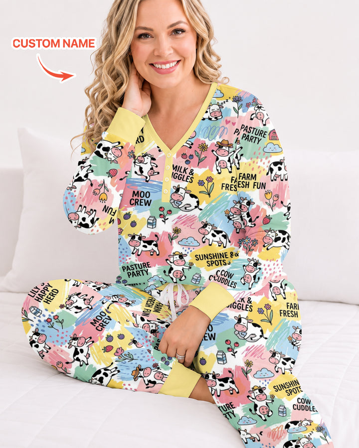 Custom Name Can’t Keep Us In The Barn Bamboo Women Pajama Set