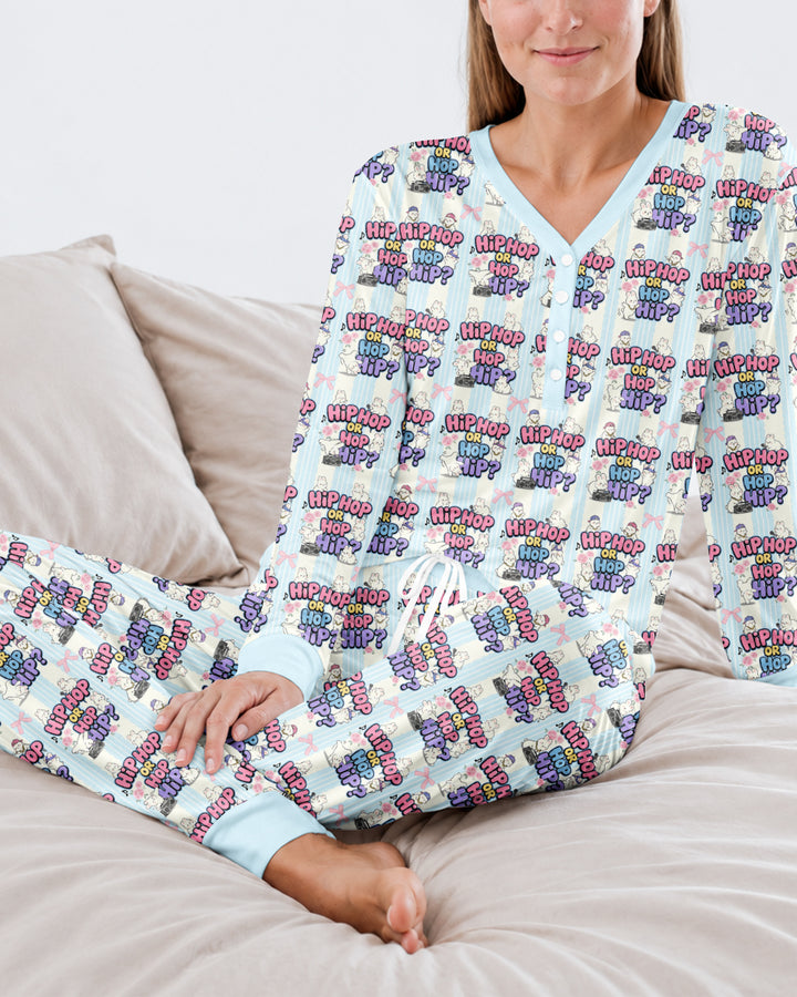 Boombox Bunny Bamboo Women Pajama Set