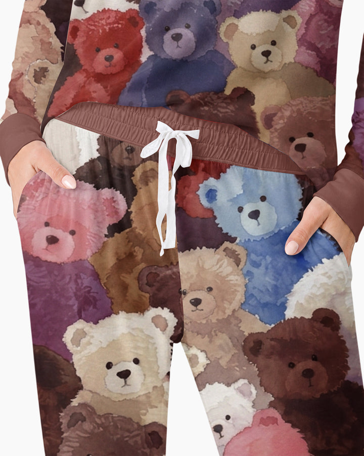 Teddy Bear Hug Jam Bamboo Women Pajama Set