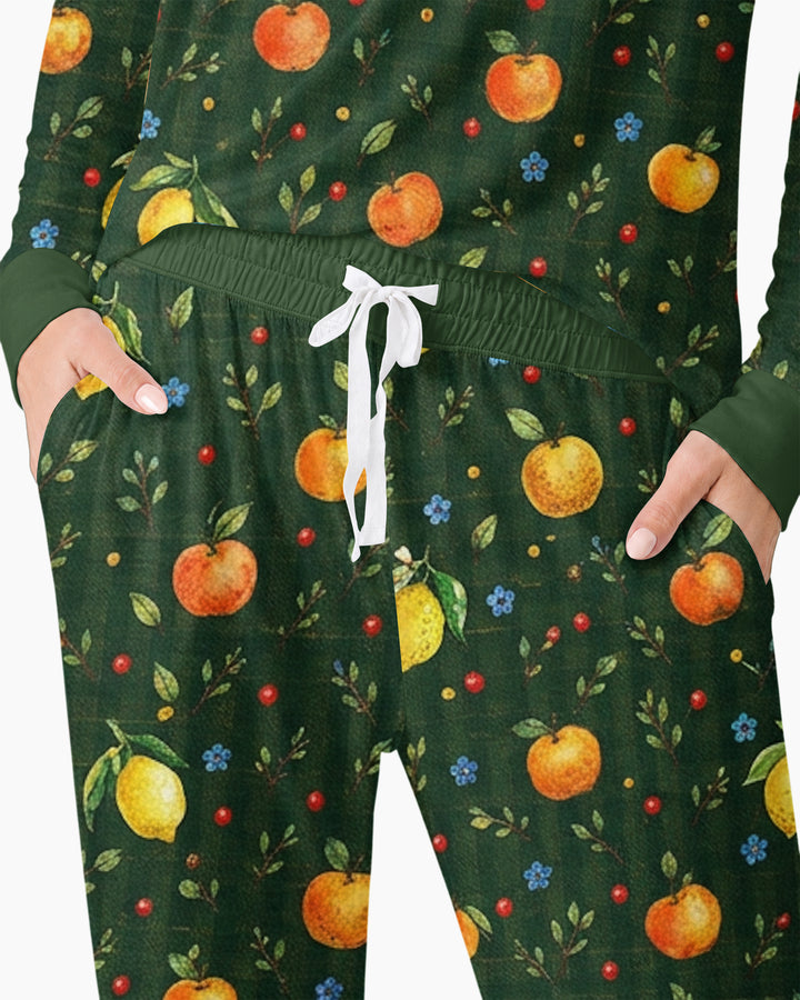 Forest Orange Bamboo Women Pajama Set