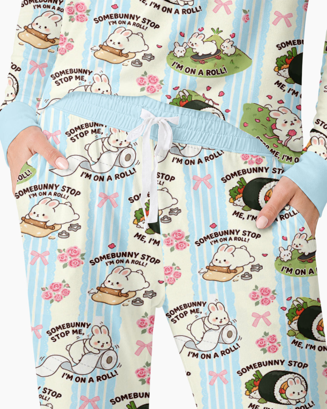 Bunny On A Roll Bamboo Women Pajama Set