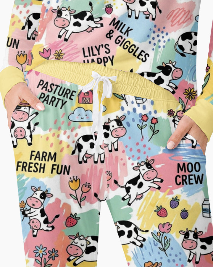 Custom Name Can’t Keep Us In The Barn Bamboo Women Pajama Set